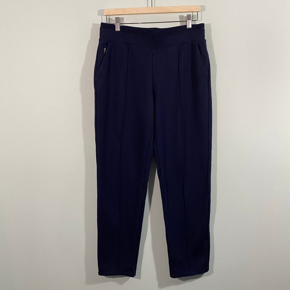 Athleta Women Navy Pintuck Straight Leg Pant Size M #985044
